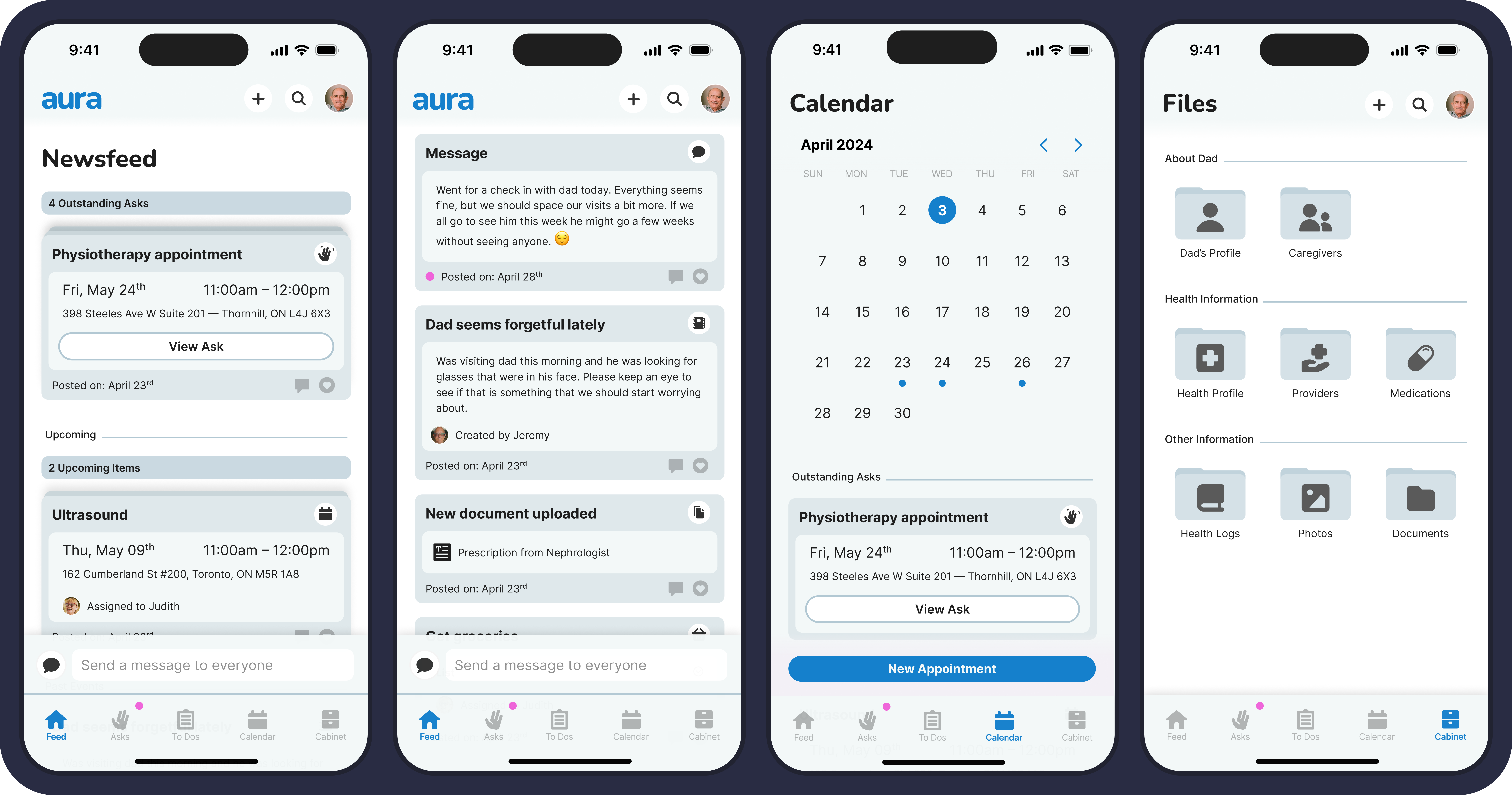 sequence of phones showing diary flow
