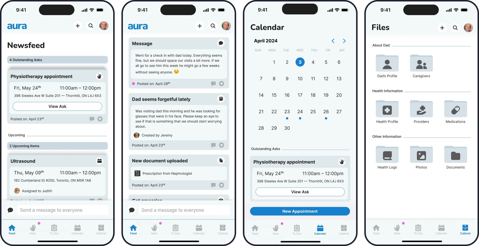 sequence of phones showing diary flow